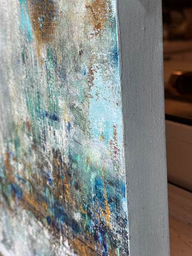 Yacht Harbor by DL Watson |  Side View of Artwork 