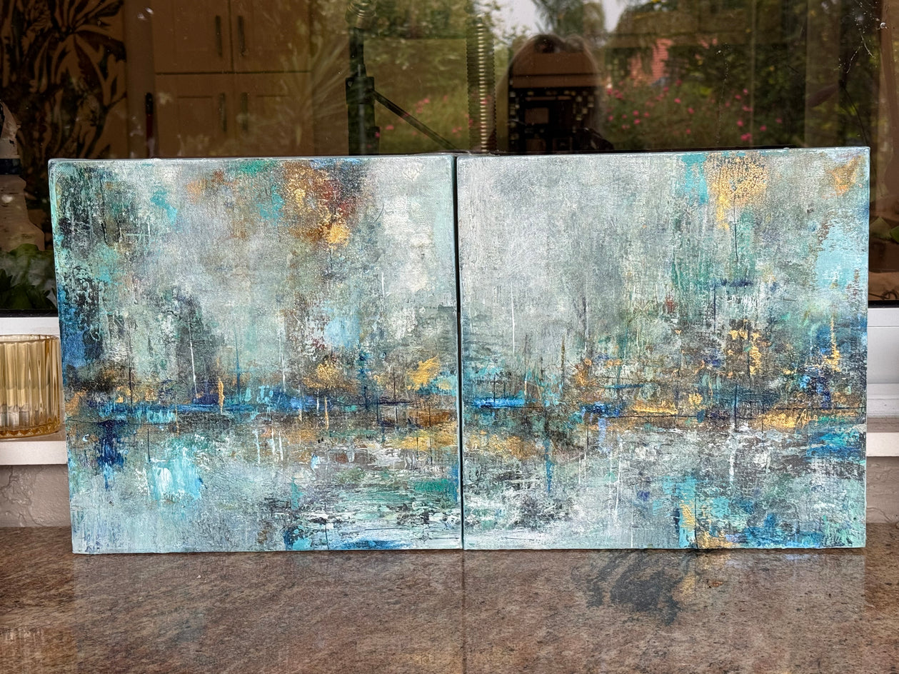 Yacht Harbor by DL Watson |  Context View of Artwork 