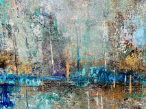 Original art for sale at UGallery.com | Yacht Harbor by DL Watson | $950 | acrylic painting | 12' h x 24' w | thumbnail 4