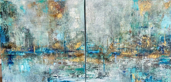 acrylic painting by DL Watson titled Yacht Harbor