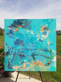 Original art for sale at UGallery.com | The Tide of Existence by Dorothy Gaziano | $2,250 | acrylic painting | 36' h x 36' w | thumbnail 3