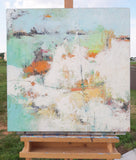 Original art for sale at UGallery.com | Cloud Cover on an Otherwise Sunny Day by Dorothy Gaziano | $1,200 | oil painting | 24' h x 24' w | thumbnail 3
