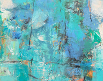 Original art for sale at UGallery.com | Turquoise Veil by Dorothy Gaziano | $900 | oil painting | 24' h x 18' w | thumbnail 4