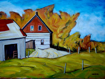Original art for sale at UGallery.com | Blue Ridge Mountains Fall Colors by Doug Cosbie | $375 | oil painting | 9' h x 13' w | thumbnail 1