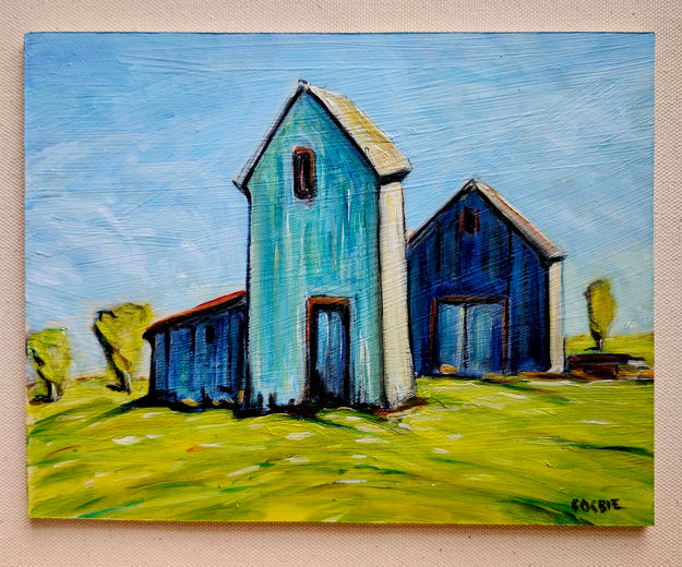 Blue Shed and Barn, Radiant Virginia by Doug Cosbie |  Context View of Artwork 