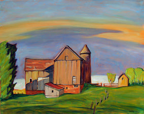 Original art for sale at UGallery.com | Evening, Lawrence County, Pennsylvania by Doug Cosbie | $475 | oil painting | 16' h x 20' w