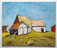 Original art for sale at UGallery.com | Old Log Barns near Harpers Ferry WV by Doug Cosbie | $350 | oil painting | 8' h x 10' w | thumbnail 3