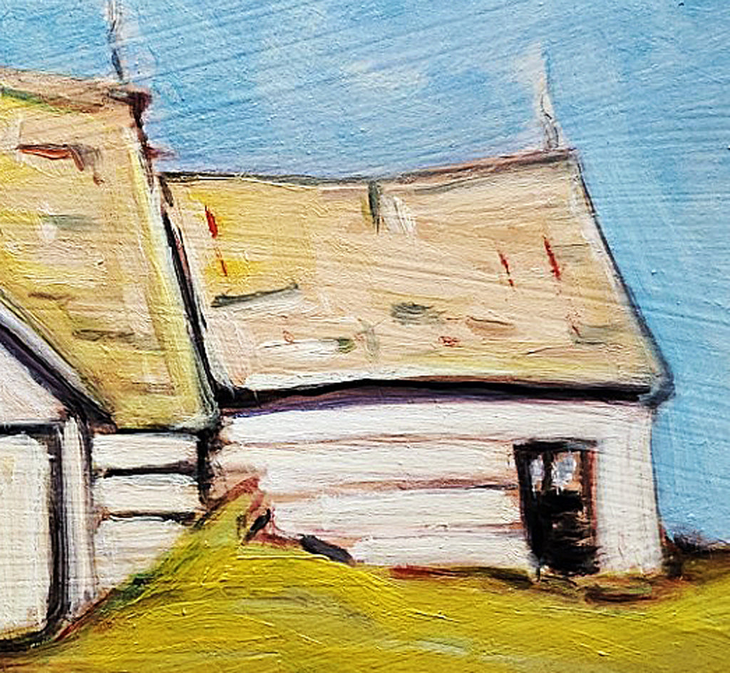 Old Log Barns near Harpers Ferry WV by Doug Cosbie |  Closeup View of Artwork 