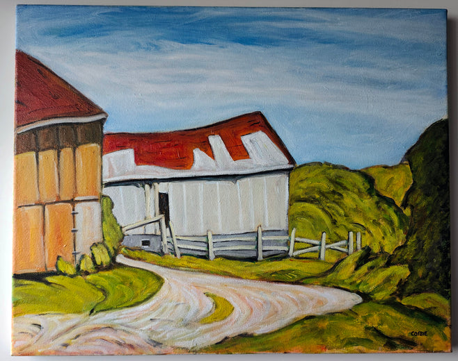 Whitewashed Barn by Doug Cosbie |  Context View of Artwork 