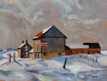 Original art for sale at UGallery.com | Winter Light, St Lawrence County, New York by Doug Cosbie | $300 | oil painting | 7' h x 9' w | thumbnail 1