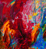 Original art for sale at UGallery.com | Bold Paradise by Dowa Hattem | $2,850 | mixed media artwork | 39.37' h x 39.37' w | thumbnail 4