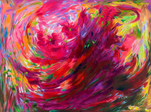 Original art for sale at UGallery.com | Whirlwind of Color by Dowa Hattem | $1,250 | mixed media artwork | 23.6' h x 31.4' w | thumbnail 1