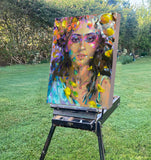 Original art for sale at UGallery.com | Blossoming Dreamer by Dowa Hattem | $1,250 | oil painting | 31.4' h x 23.6' w | thumbnail 2