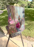 Original art for sale at UGallery.com | Fluttering Flowers by Dowa Hattem | $550 | oil painting | 19.68' h x 15.74' w | thumbnail 2