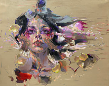 oil painting by Dowa Hattem titled Girl & Garden of Thoughts