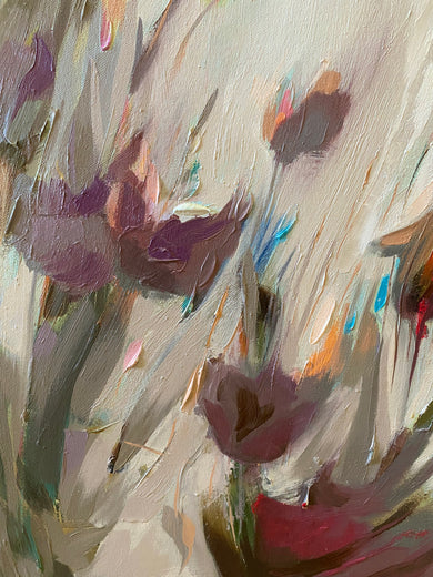 Hope Awakening in Grey by Dowa Hattem |   Closeup View of Artwork 