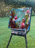 Original art for sale at UGallery.com | Ocean's Floral Dream by Dowa Hattem | $500 | oil painting | 17.7' h x 19.6' w | thumbnail 2