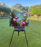 Original art for sale at UGallery.com | Ocean's Floral Dream by Dowa Hattem | $500 | oil painting | 17.7' h x 19.6' w | thumbnail 3