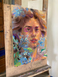 Original art for sale at UGallery.com | Delicate Portrait by Dowa Hattem | $400 | pastel artwork | 19.6' h x 13.7' w | thumbnail 2