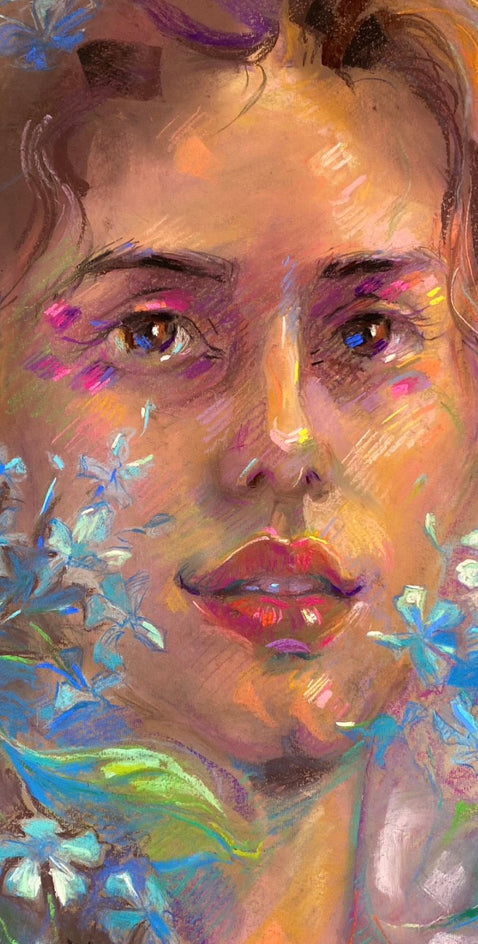 Delicate Portrait by Dowa Hattem |  Closeup View of Artwork 