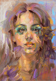 Original art for sale at UGallery.com | Soft Portrait by Dowa Hattem | $400 | pastel artwork | 19.6' h x 13.7' w | thumbnail 1