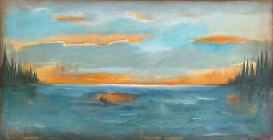 acrylic painting by Drew Noel Marin titled Beyond the Line