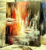Original art for sale at UGallery.com | Rainmaker Incident by Tatiana Iliina | $3,050 | acrylic painting | 36' h x 30' w | thumbnail 3