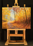 Original art for sale at UGallery.com | The Memory of Autumn by Dariusz Choinski | $925 | oil painting | 12' h x 16' w | thumbnail 3
