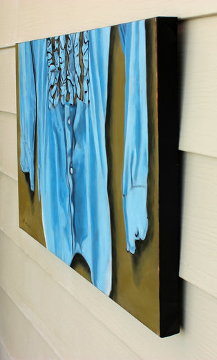 Blue Ruffle by Duane Brown |  Side View of Artwork 