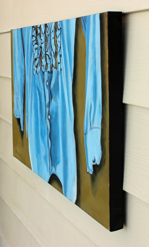 Blue Ruffle by Duane Brown |  Side View of Artwork 