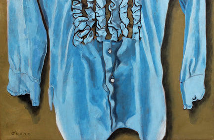 oil painting by Duane Brown titled Blue Ruffle