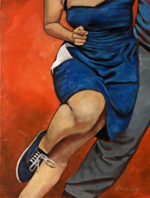 oil painting by Duane Brown titled Blue Swing
