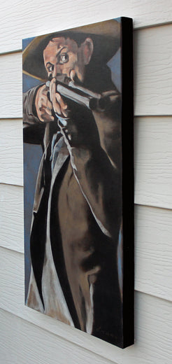 Both Barrels by Duane Brown |  Side View of Artwork 