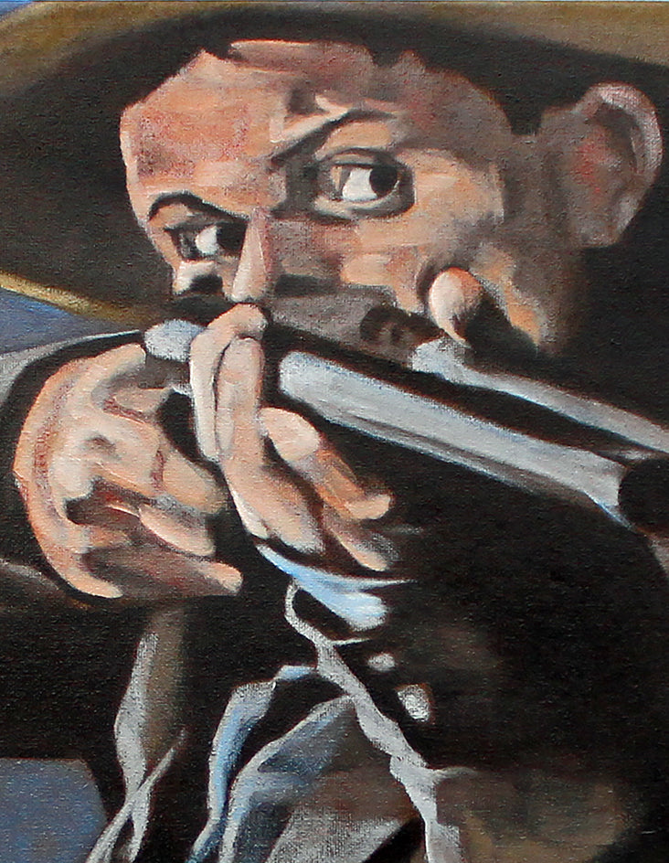 Both Barrels by Duane Brown |  Closeup View of Artwork 