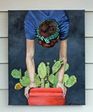 Original art for sale at UGallery.com | Cactus Flower by Duane Brown | $2,325 | oil painting | 30' h x 24' w | thumbnail 2