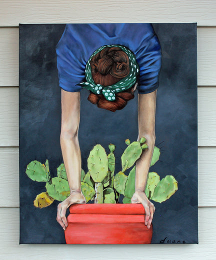 Cactus Flower by Duane Brown |  Side View of Artwork 