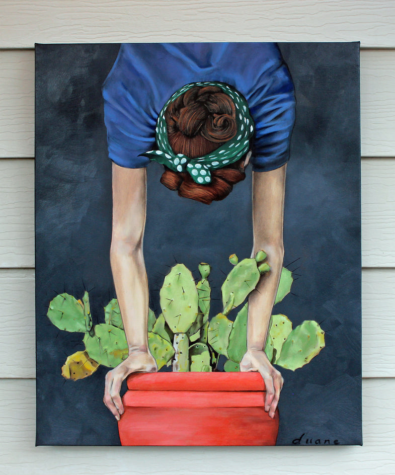 Cactus Flower by Duane Brown |  Side View of Artwork 