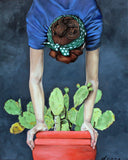 Original art for sale at UGallery.com | Cactus Flower by Duane Brown | $2,325 | oil painting | 30' h x 24' w | thumbnail 1