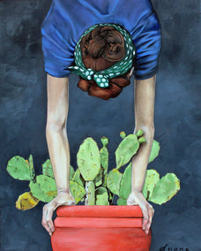 oil painting by Duane Brown titled Cactus Flower