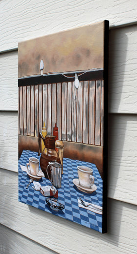 Coffee and Cigarettes by Duane Brown |  Side View of Artwork 