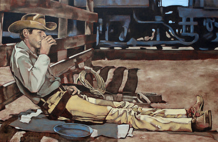 oil painting by Duane Brown titled For a Spell