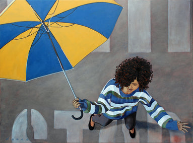oil painting by Duane Brown titled STOP