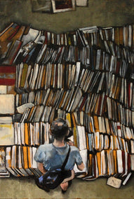oil painting by Duane Brown titled Used Books
