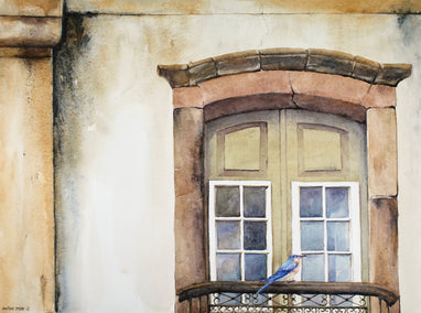 watercolor painting by Dwight Smith titled Early Morning Witness