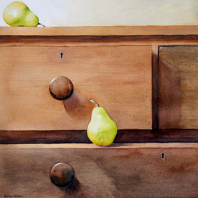 watercolor painting by Dwight Smith titled Antique Pears