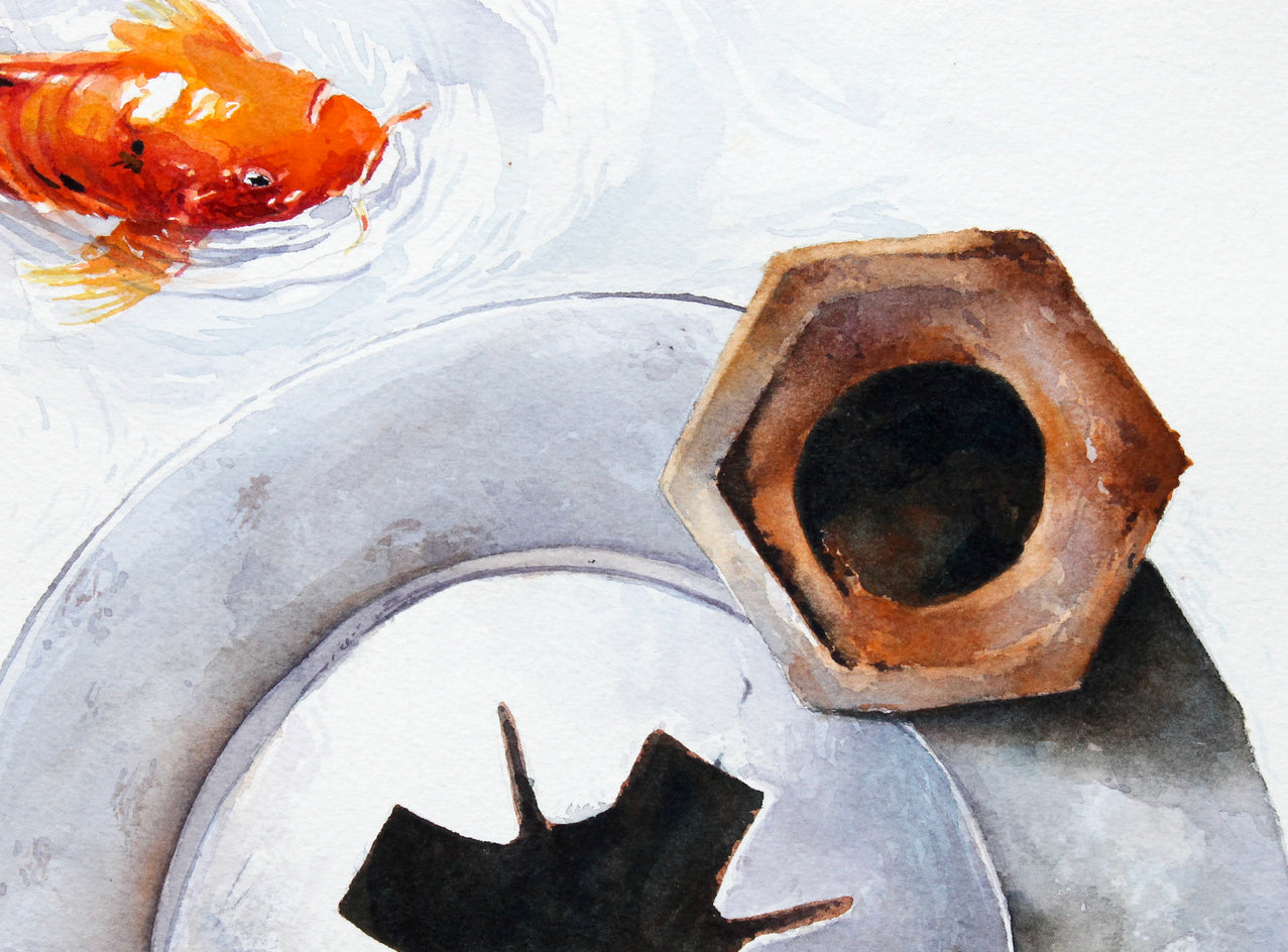 Koi Island by Dwight Smith |  Closeup View of Artwork 