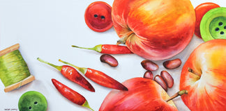 Original art for sale at UGallery.com | Red to Green by Dwight Smith | $500 | watercolor painting | 9' h x 18' w | thumbnail 1