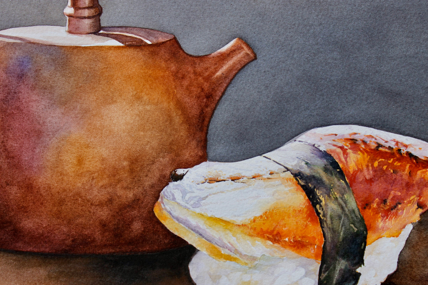 Tea with Sushi by Dwight Smith |  Closeup View of Artwork 