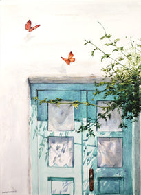 watercolor painting by Dwight Smith titled Chasing Shadows