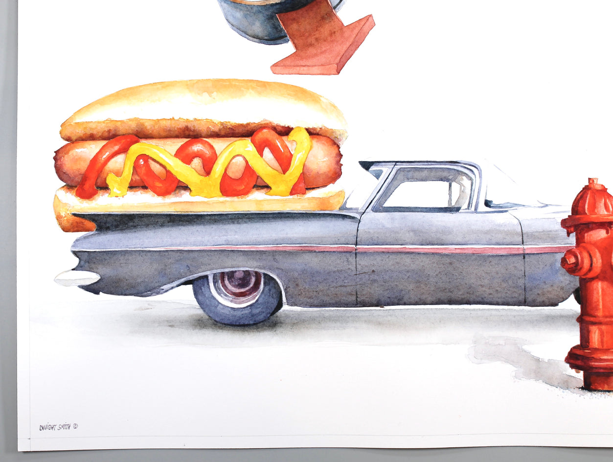 Eat Here by Dwight Smith |  Side View of Artwork 